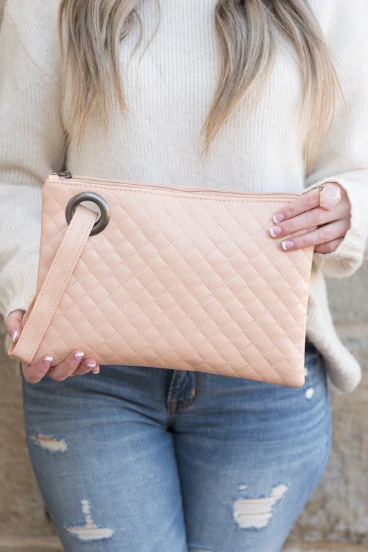 0a3307d23e81e5d2967b5e038d9ee7a9e9bfb2899bcf073763bd64bd5e4a3dba Quilted Wristlet Clutch - Image 5