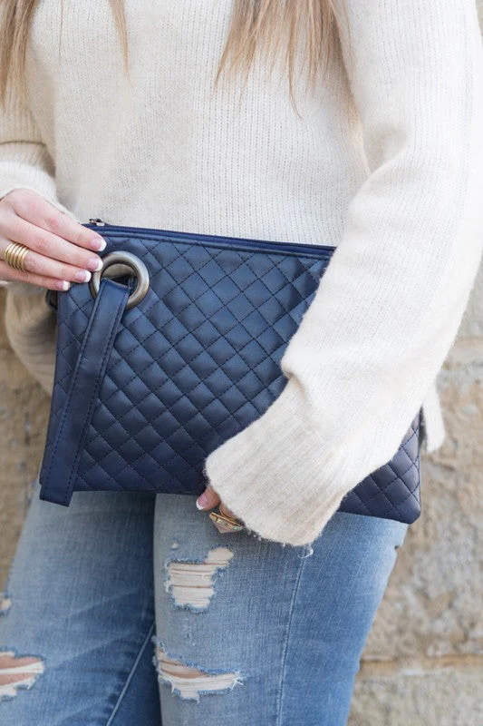 0ab3efa8677f87c669aba5eadee45f95e98192504e6b4517e9568ebb3e8e7ad2 Quilted Wristlet Clutch - Image 8