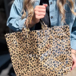 Brown Leopard PU Leather Water Proof Tote Bag