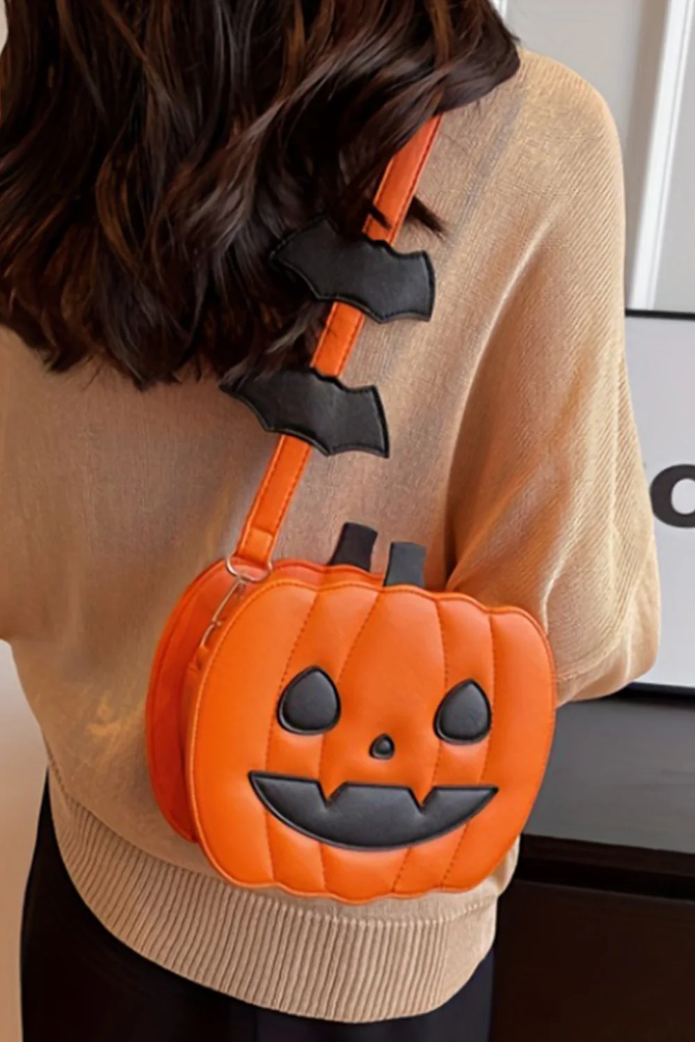 3ecf86e70832103a51941cbed16b71e2a7754906c82a1f6528ad6d7ccfe7a905 Carrot Halloween Pumpkin PU Shoulder Bag - Image 2