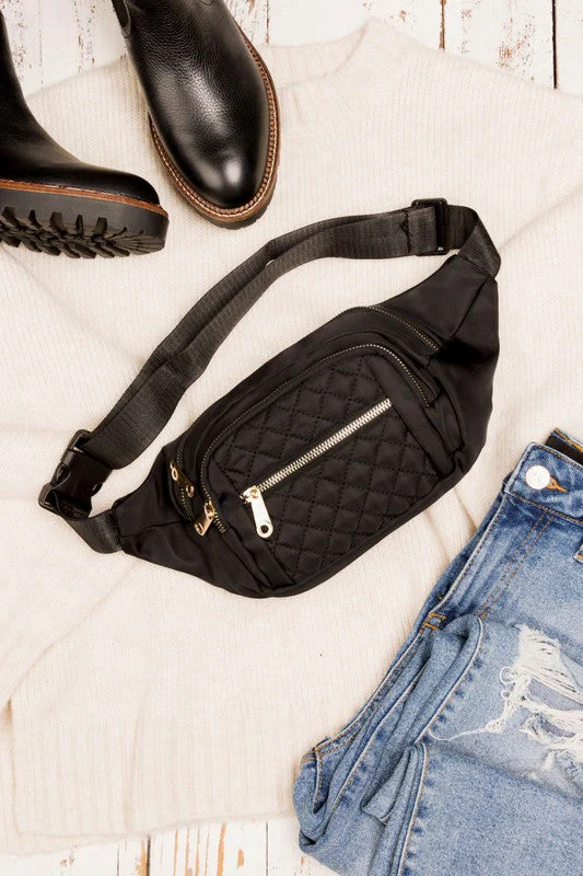 5a96ffedba2a92e7fdca4c3f2c690f3ae50f91abf6a786d4544ba57cda76e15a Quilted Belt Sling Bum Bag - Image 11