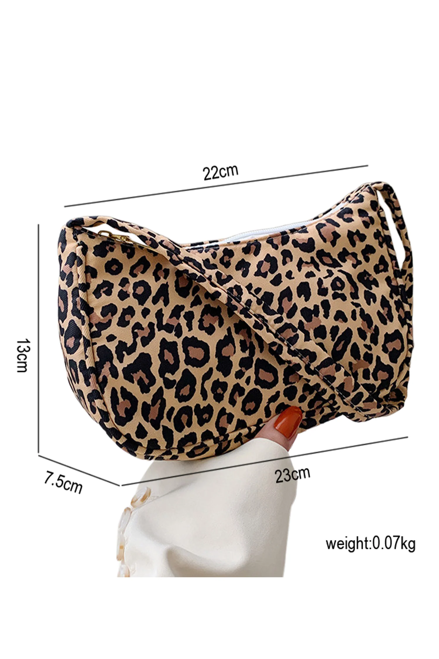 8568fcc534361e2a4a884fd6cb1082f1cd2dfbe929cde168065b1fb3a8e9ba68 Coffee Leopard Printed Minimalist Shoulder Bag - Image 6