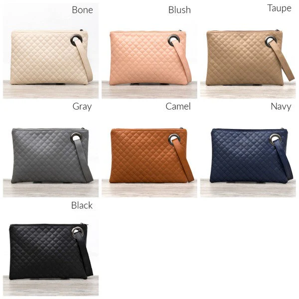 9897bb7a9dc2e47d6d644008c3d4849cbf7efdd27075ab07ca0e8a70918c85a3 Quilted Wristlet Clutch - Image 2