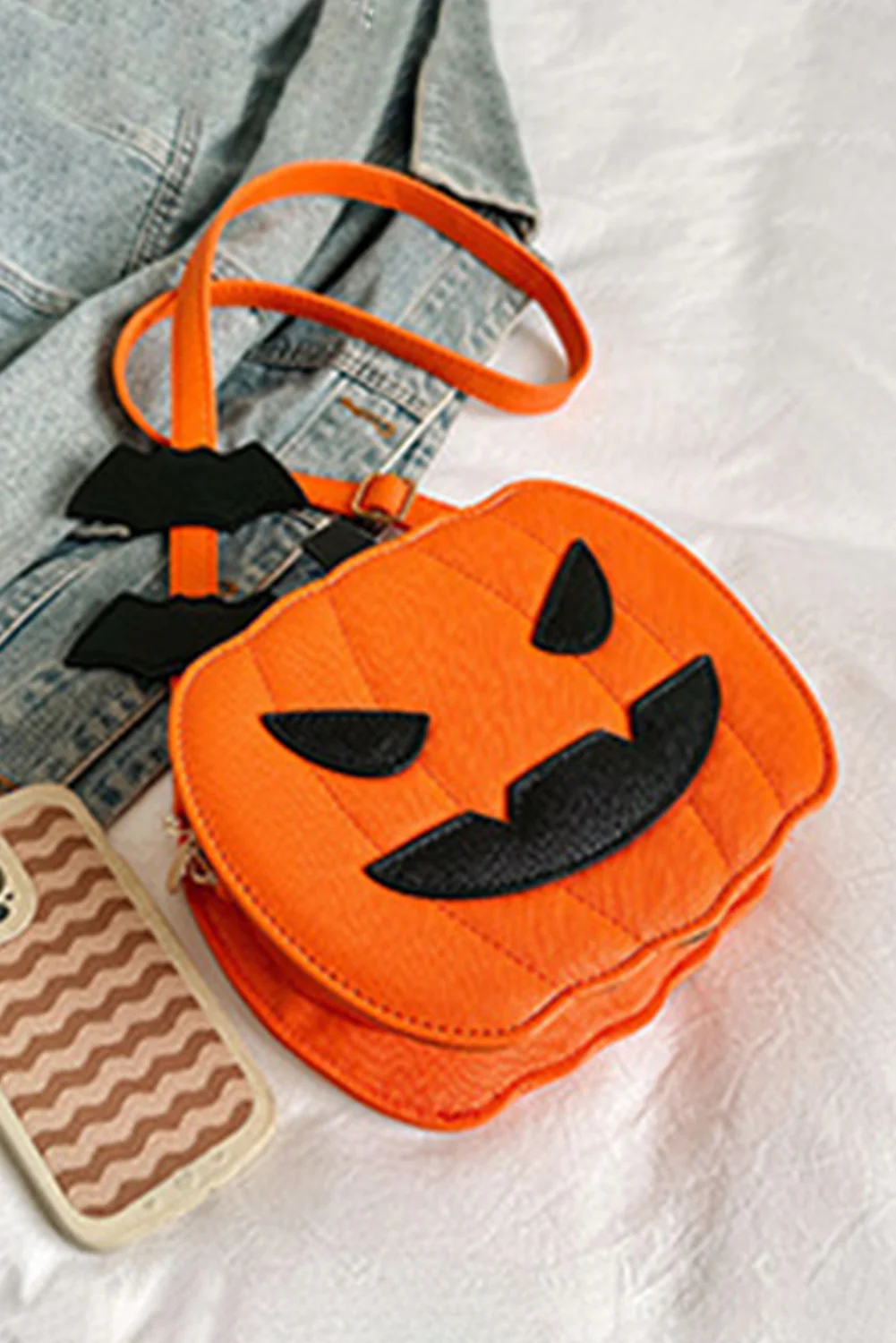 98fbd83359bf93c0ea91ffa9c6e9d942ff912d4e3cdda1259f84e48929bde8f7 Carrot Halloween Pumpkin PU Shoulder Bag - Image 6