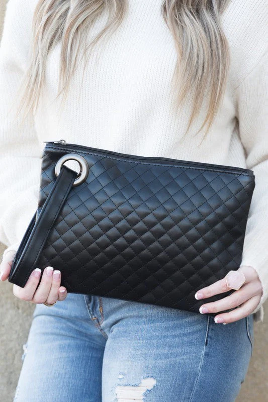 bac8c84cc8350d2601c20fe67a22daf03bf4db9362e8edb62ea32fe01e167084 Quilted Wristlet Clutch