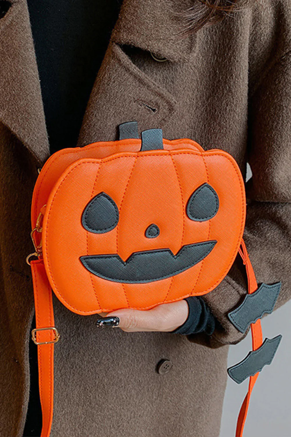 d7512a6cc64638a53df591ee15fd5c06ecc7e7583c831dcd53f7fddcf1298d0c Carrot Halloween Pumpkin PU Shoulder Bag - Image 3