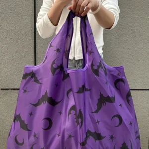 Tillandsia Purple Goth Halloween Pumpkin Large Capacity Foldable Tote Bag