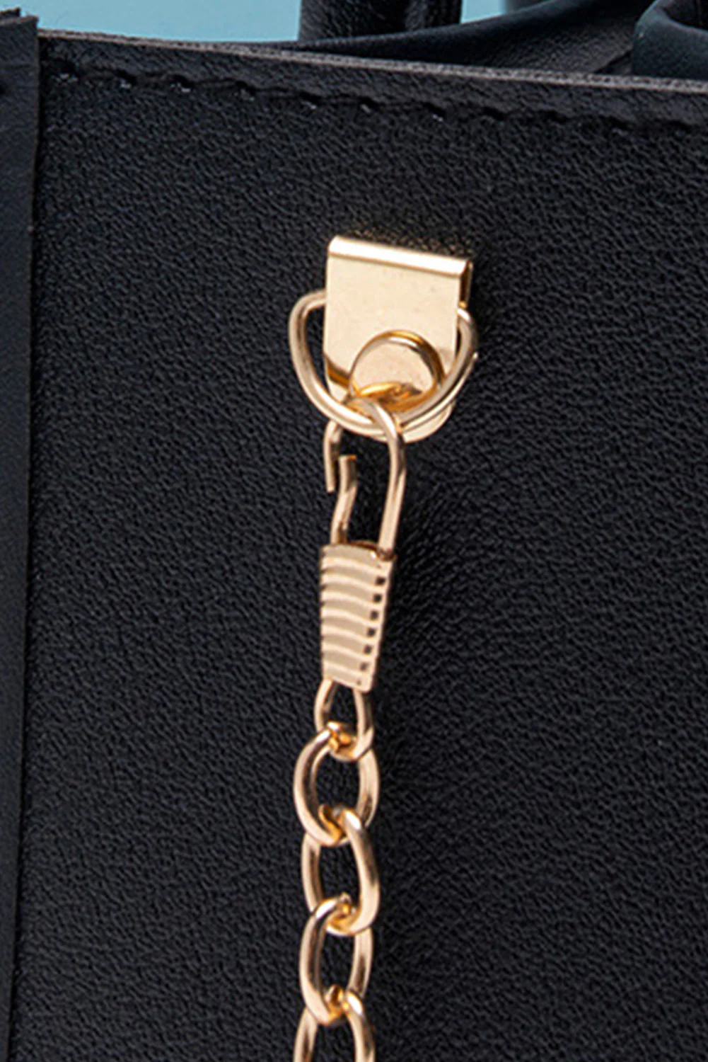 fbfa1643f90bff19b3019b490a067221083f891d9eb9ac1072410d5f403e336a Black PVC PU Leather Chain Strap Clear Shoulder Bag - Image 8